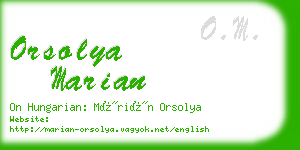 orsolya marian business card